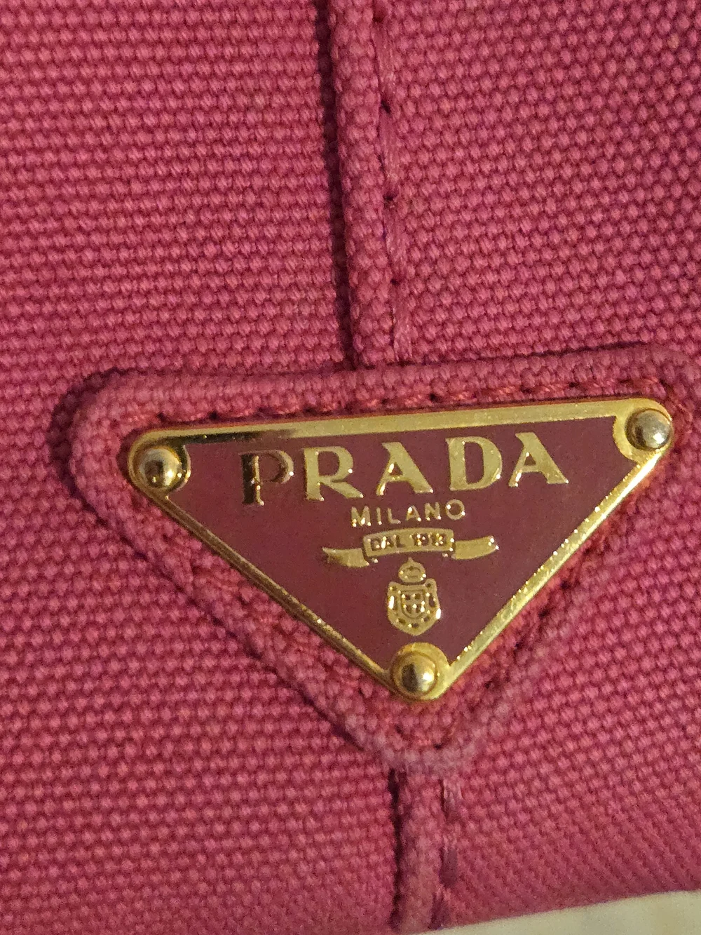 Prada Canapa Small Canvas Logo Tote Bag in pink